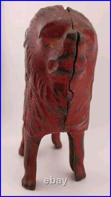 Antique 1920's A. C. Williams Cast Iron Red Lion Still Bank Amazing Condition