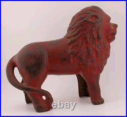 Antique 1920's A. C. Williams Cast Iron Red Lion Still Bank Amazing Condition