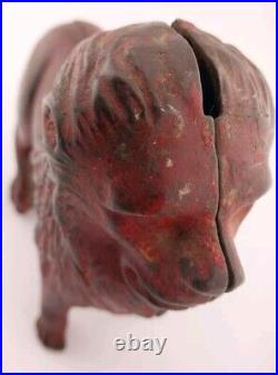 Antique 1920's A. C. Williams Cast Iron Red Lion Still Bank Amazing Condition