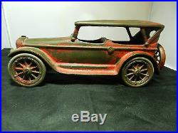 Antique 1920s AC Williams bank CAST IRON Lincoln Touring Car HUGE 9 1/4 RARE