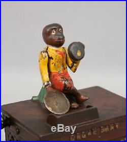Antique 19thC KYSER & REX Cast Iron Monkey on Organ Mechanical Bank Org&Working