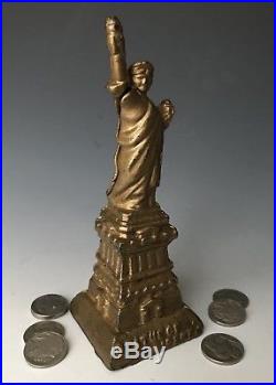 Antique AC Williams Cast Iron Statue of Liberty Still Penny Bank #1164, c. 1920