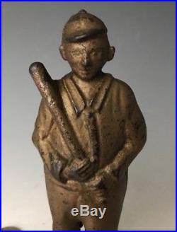 Antique AC Williams Cast Iron Ty Cobb Baseball Player Still Penny Bank, c. 1920