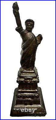 Antique A. C. Williams Cast Iron Statue of Liberty Still Penny Bank 1920s #1