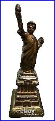 Antique A. C. Williams Cast Iron Statue of Liberty Still Penny Bank 1920s #2
