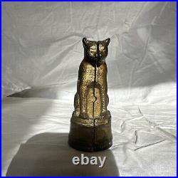 Antique A C Williams Figural Cast Iron Still Penny Bank Cat on Barrel