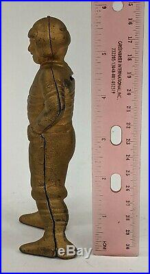 Antique A. C. Williams Football Player Cast Iron Still Penny Coin Bank Gold