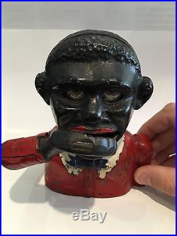 Antique African American Americana Folk Cast Iron Bank 1900s Made in England