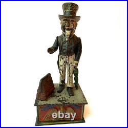 Antique American Shepard Hardware Co. Cast Iron Uncle Sam Mechanical Bank c. 1886 Antique American Shepard Hardware Co. Cast Iron Uncle Sam Mechanical Bank c. 1886