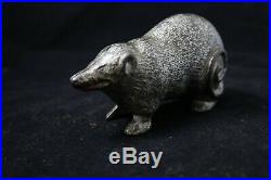 Antique Arcade Cast Iron Possum Still Opossum Penny Bank Scarce Figural Animal
