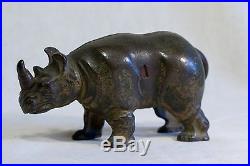 Antique Arcade Cast Iron Rhinoceros Still Bank Rhino