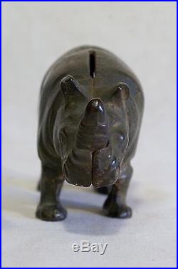 Antique Arcade Cast Iron Rhinoceros Still Bank Rhino