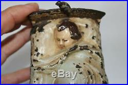 Antique BABY IN CRADLE CAST IRON STILL BANK