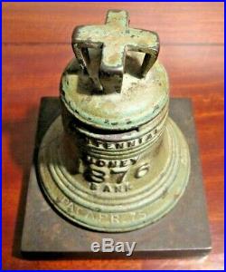 Antique Baileys Centennial Liberty Bell Money Bank Patented April 1875 Cast Iron