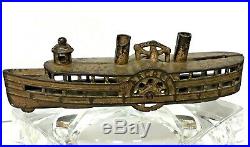 Antique Cast Iron Arcade Steamboat Still Bank ORIGINAL - Nautical- Boat