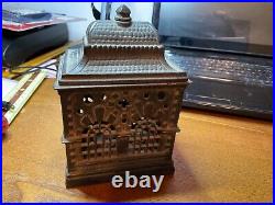 Antique Cast Iron Bank 5 1/2 Dated Feb 2 1875 PAT with Twist Pin