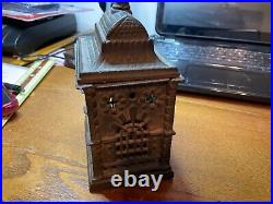 Antique Cast Iron Bank 5 1/2 Dated Feb 2 1875 PAT with Twist Pin