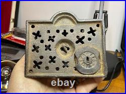 Antique Cast Iron Bank 5 1/2 Dated Feb 2 1875 PAT with Twist Pin