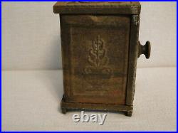 Antique Cast Iron Bank State Safe Combination Coin Bank