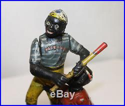 Antique Cast Iron Baseball Mechanical Bank Darktown Battery