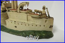 Antique Cast Iron Battleship Ship Olympia Bank Nautical Boat
