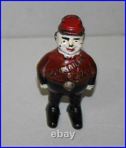 Antique Cast Iron Billy Bounce Character Figural Still Coin or Penny Bank Give
