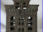 Antique Cast Iron CITY BANK withDIRECTOR