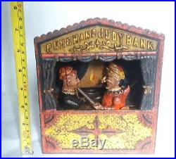 Antique Cast Iron Coin Bank Punch and Judy
