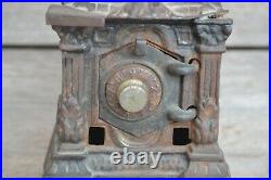 Antique Cast Iron Coin Bank Wood Burner Stove Klotz Mfg US patent 5.75 Toy