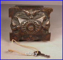 Antique Cast Iron Coin Bank Wood Burner Stove Klotz Mfg US patent 5.75 Toy