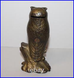 Antique Cast Iron Coin Penny Owl Bank Antique Cast Iron Coin Penny Owl Bank