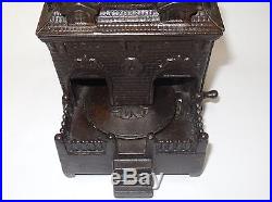 Antique Cast Iron DOG ON TURNTABLE Mechanical Bank H. L. Judd cir. 1895 N/R