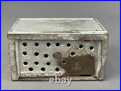 Antique Cast Iron Dime Coin Bank Steamer Trunk / Chest 1891