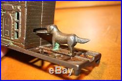 Antique Cast Iron Gem Mechanical Bank with Dog by Judd Mfg. C. 1878 Mint Condition