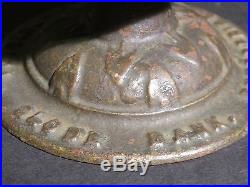 Antique Cast Iron Globe Bank with Eagle Finial Bell still works perfectly