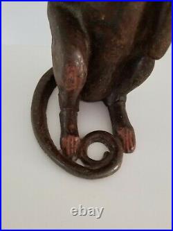 Antique Cast Iron Hubley Monkey Bank Door Stop Figure Figurine Statue Vintage