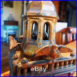 Antique Cast Iron INDEPENDENCE HALL TOWER Bank Bell In Tower-Enterprise-c. 1875