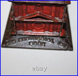 Antique Cast Iron Independence Hall Tower Coin Penny Bank bell in the tower