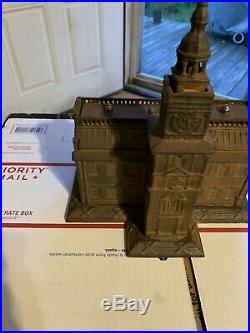 Antique Cast Iron Independence Hall Toy Bank Exceptional Original Condition