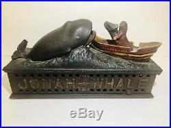 Antique Cast Iron JONAH and THE WHALE MECHANICAL BANK