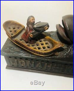 Antique Cast Iron JONAH and THE WHALE MECHANICAL BANK