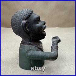 Antique Cast Iron Jolly ###### Coin Bank Mechanical Black Americana Working Antique Cast Iron Jolly ###### Coin Bank Mechanical Black Americana Working