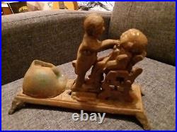 Antique Cast Iron Mechanical Bank Dentist Pulling A Tooth