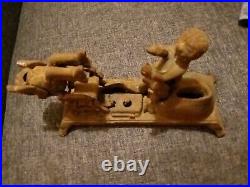 Antique Cast Iron Mechanical Bank Dentist Pulling A Tooth