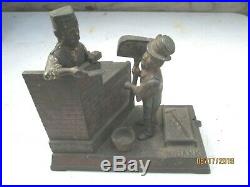 Antique Cast Iron Mechanical Mason Bank Excelsior Series 1887