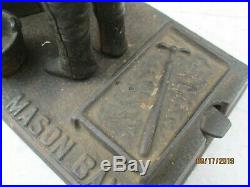 Antique Cast Iron Mechanical Mason Bank Excelsior Series 1887