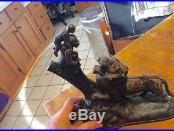 Antique Cast Iron Mechanical bank Lion and Two Monkeys-guaranteed original 1880s