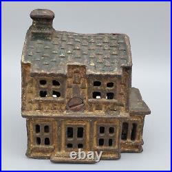 Antique Cast Iron Miniature House Bank Sunrooom Porch A. C. Williams 1910-1934