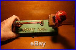 Antique Cast Iron Monkey Mechanical Bank by Hubley Cir. 1920, s with Key