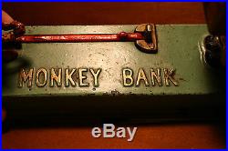 Antique Cast Iron Monkey Mechanical Bank by Hubley Cir. 1920, s with Key